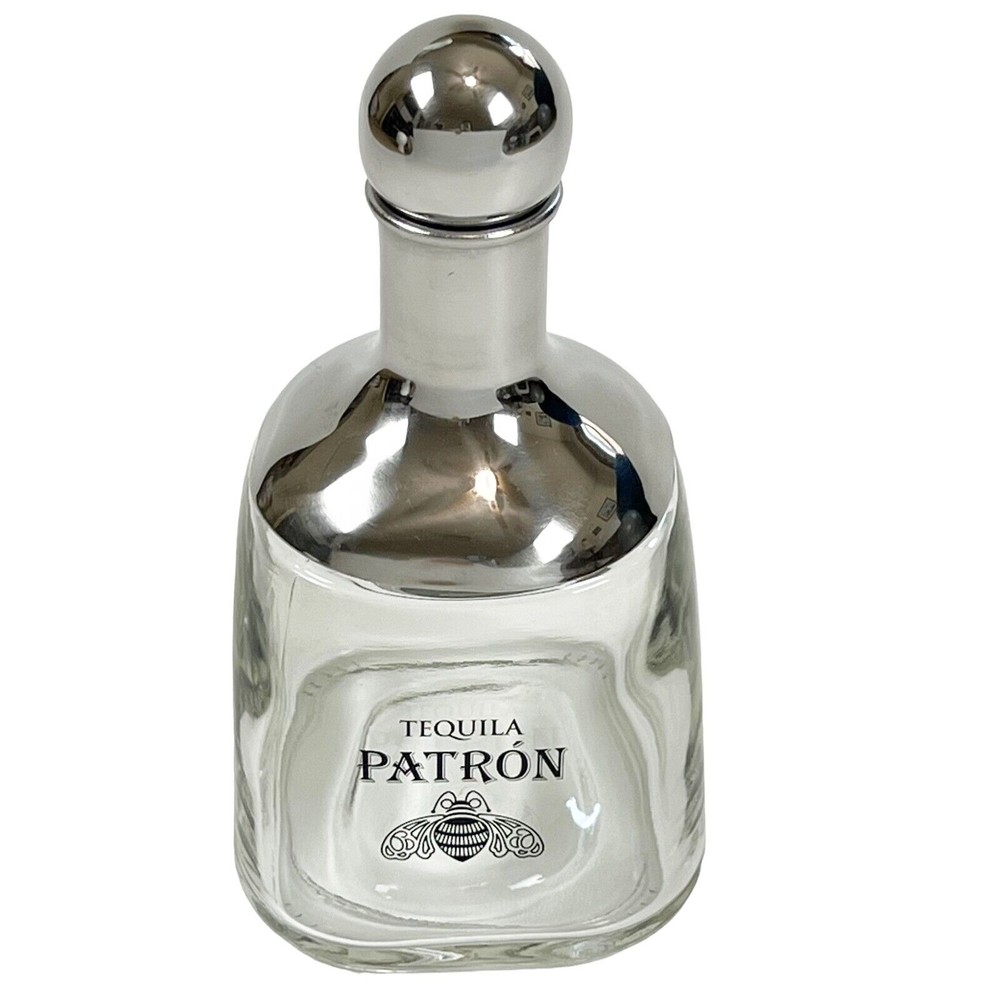 PATRON Margarita Shaker Glass Chrome Bottle 18oz Cocktail Mixer Tequila Whisky